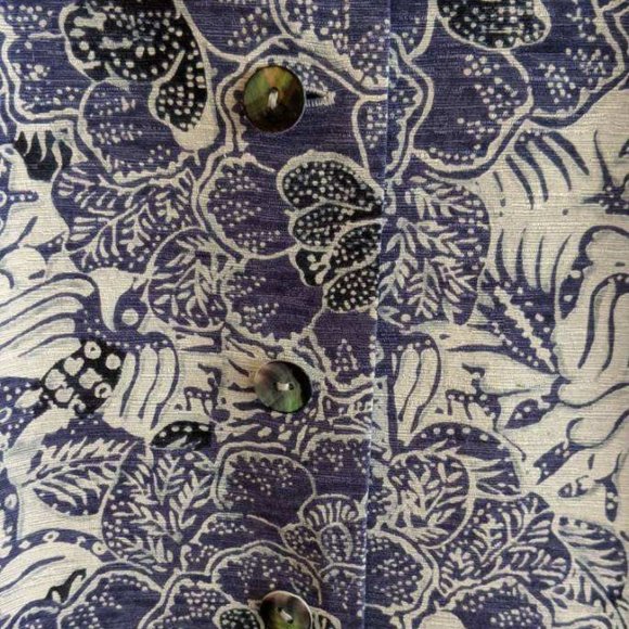 Dana Buchman Silk Damask Sleeveless Vest Mandarin Collar Purple, Black, White - Picture 7 of 14